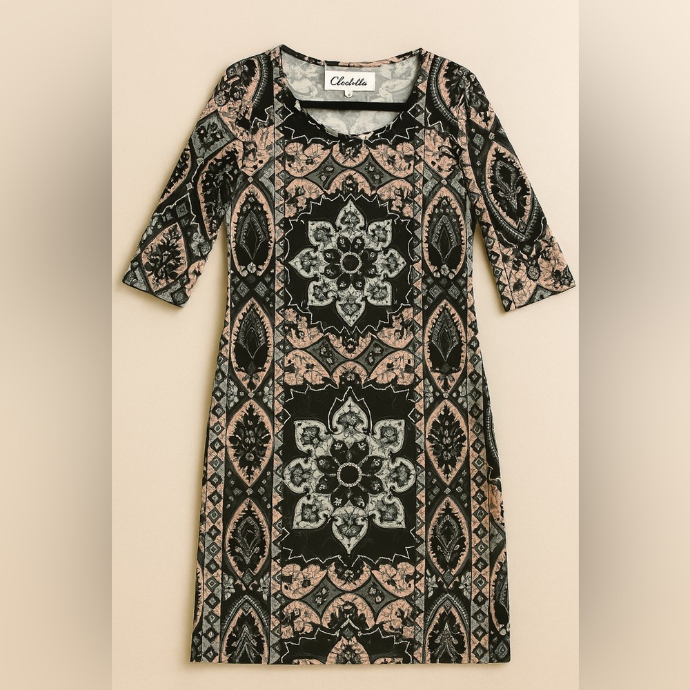Cleobella Black and Pink Long Sleeve Dress